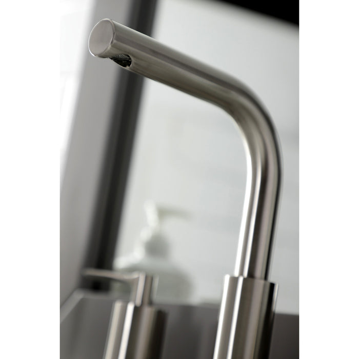 Serena FSC8958SVL Two-Handle 3-Hole Deck Mount Widespread Bathroom Faucet with Pop-Up Drain, Brushed Nickel