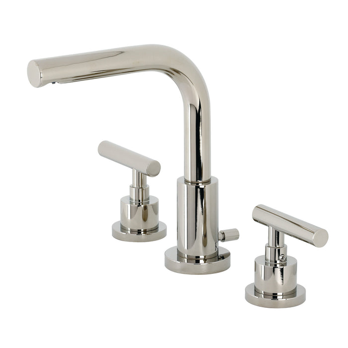 Kingston Sona FSC8959CML - Manhattan Two-Handle 3-Hole Deck Mount Widespread Bathroom Faucet with Brass Pop-Up, Polished Nickel