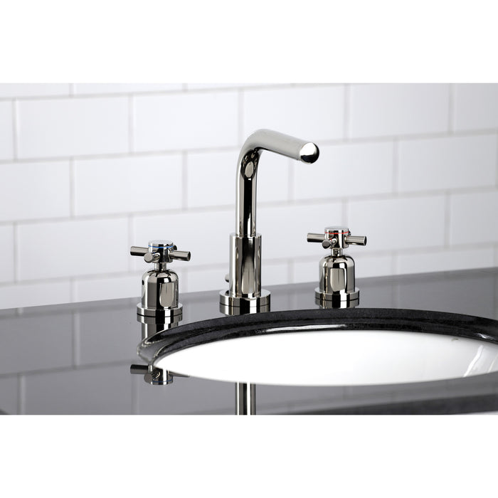 Kingston Sona FSC8959DX - Concord Two-Handle 3-Hole Deck Mount Widespread Bathroom Faucet with Brass Pop-Up, Polished Nickel