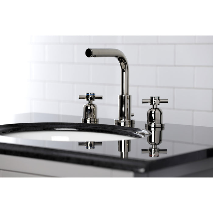 Kingston Sona FSC8959DX - Concord Two-Handle 3-Hole Deck Mount Widespread Bathroom Faucet with Brass Pop-Up, Polished Nickel