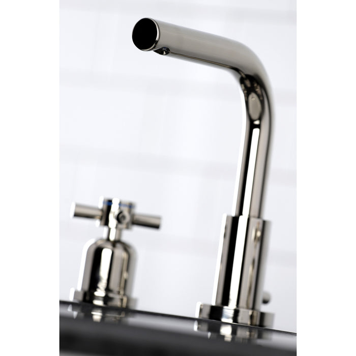 Kingston Sona FSC8959DX - Concord Two-Handle 3-Hole Deck Mount Widespread Bathroom Faucet with Brass Pop-Up, Polished Nickel