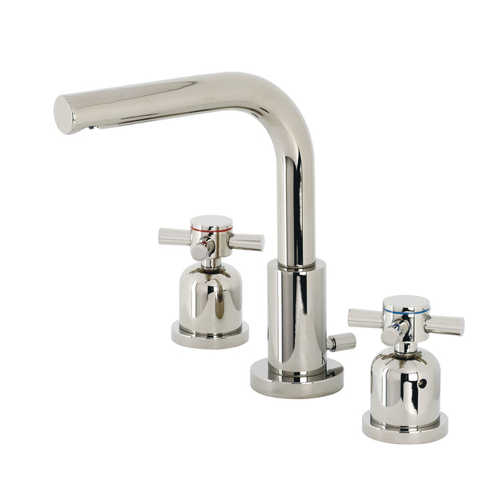 Kingston Sona FSC8959DX - Concord Two-Handle 3-Hole Deck Mount Widespread Bathroom Faucet with Brass Pop-Up, Polished Nickel
