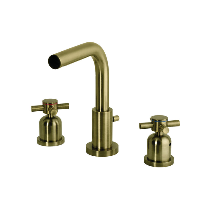 Kingston Concord FSC895DXAB Two-Handle 3-Hole Deck Mount Widespread Bathroom Faucet with Brass Pop-Up, Antique Brass