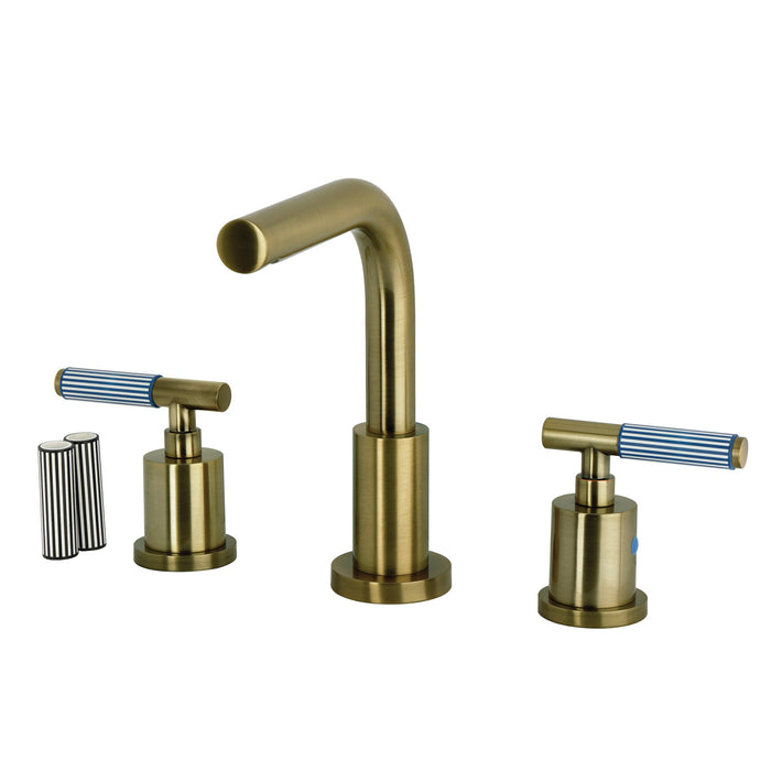 Kingston Sona FSC895KPSAB - Verona Widespread Bathroom Faucet with Brass Pop-Up, Antique Brass