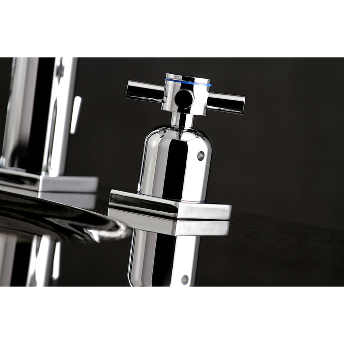 Kingston Sona FSC8961DX - Concord Two-Handle 3-Hole Deck Mount Widespread Bathroom Faucet with Pop-Up Drain, Polished Chrome