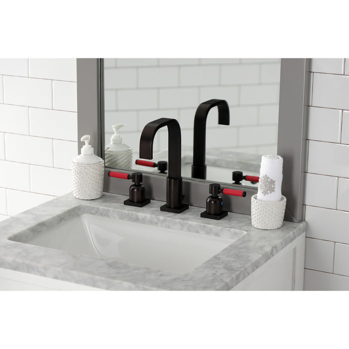Kingston Sona FSC8965DKL - Kaiser Two-Handle 3-Hole Deck Mount Widespread Bathroom Faucet with Pop-Up Drain, Oil Rubbed Bronze