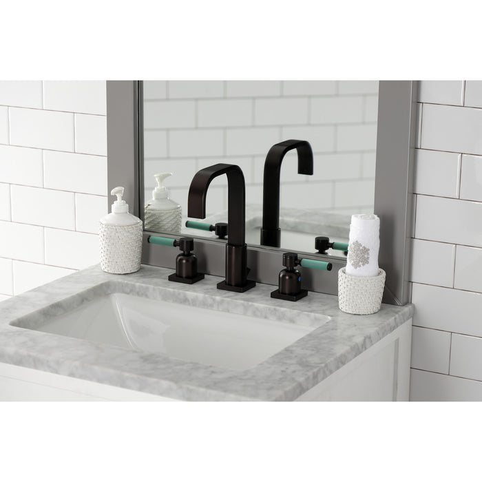 Kingston Sona FSC8965DKL - Kaiser Two-Handle 3-Hole Deck Mount Widespread Bathroom Faucet with Pop-Up Drain, Oil Rubbed Bronze