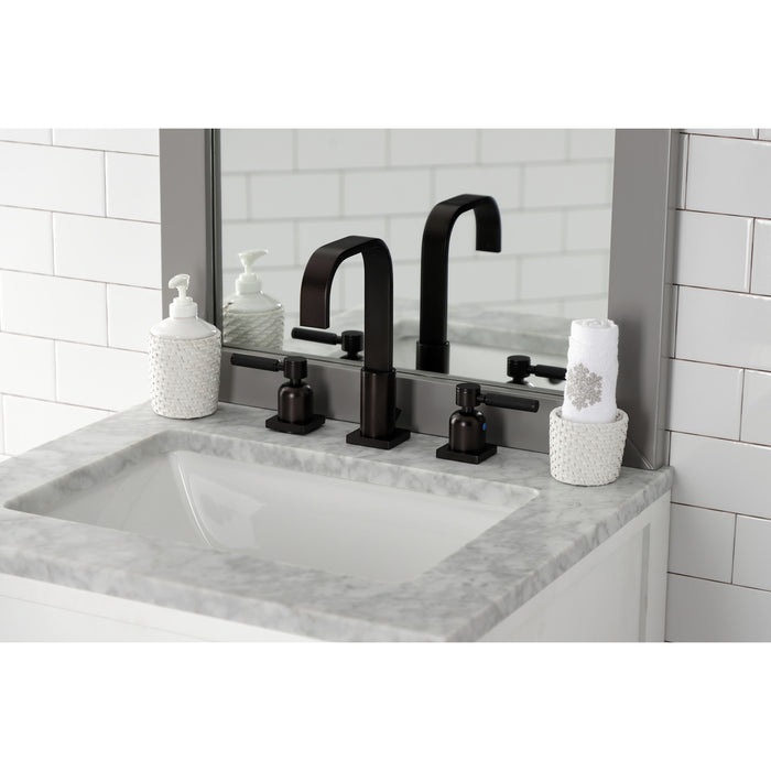 Kingston Sona FSC8965DKL - Kaiser Two-Handle 3-Hole Deck Mount Widespread Bathroom Faucet with Pop-Up Drain, Oil Rubbed Bronze