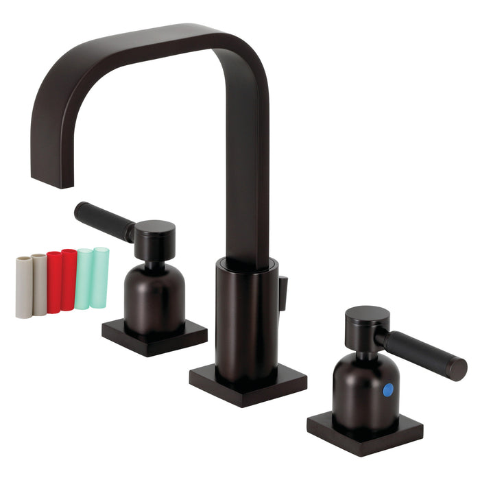 Kingston Sona FSC8965DKL - Kaiser Two-Handle 3-Hole Deck Mount Widespread Bathroom Faucet with Pop-Up Drain, Oil Rubbed Bronze