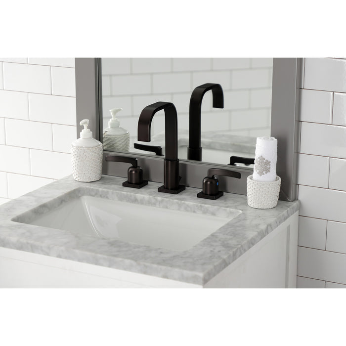 Kingston Tulare FSC8965EFL - Centurion Two-Handle 3-Hole Deck Mount Widespread Bathroom Faucet with Pop-Up Drain, Oil Rubbed Bronze
