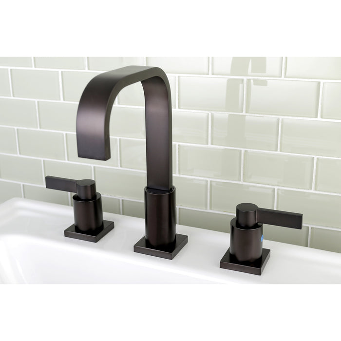 Kingston Sona FSC8965NDL - NuvoFusion Two-Handle 3-Hole Deck Mount Widespread Bathroom Faucet with Pop-Up Drain, Oil Rubbed Bronze