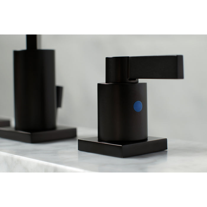 Kingston Sona FSC8965NDL - NuvoFusion Two-Handle 3-Hole Deck Mount Widespread Bathroom Faucet with Pop-Up Drain, Oil Rubbed Bronze