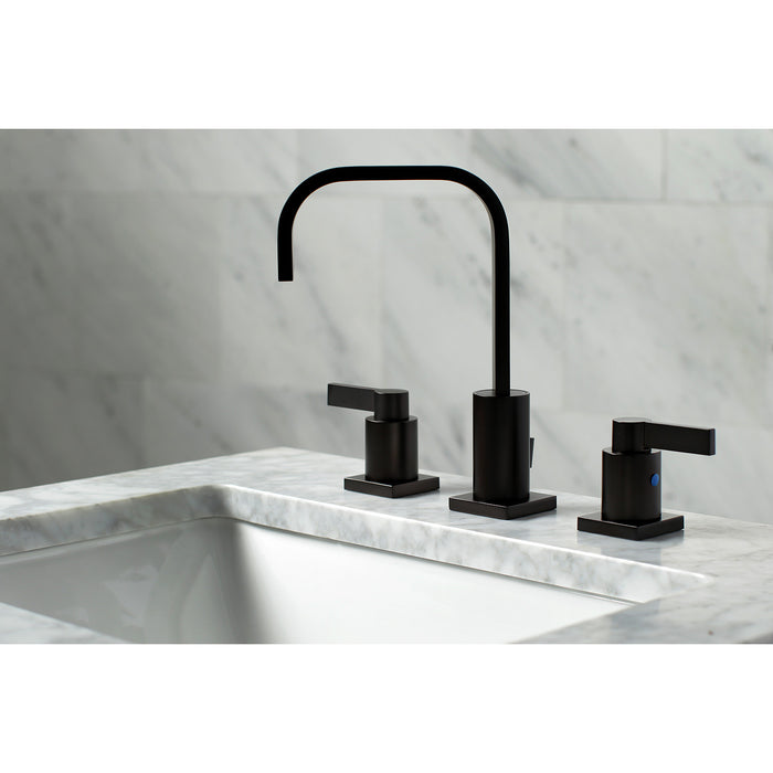 Kingston Sona FSC8965NDL - NuvoFusion Two-Handle 3-Hole Deck Mount Widespread Bathroom Faucet with Pop-Up Drain, Oil Rubbed Bronze