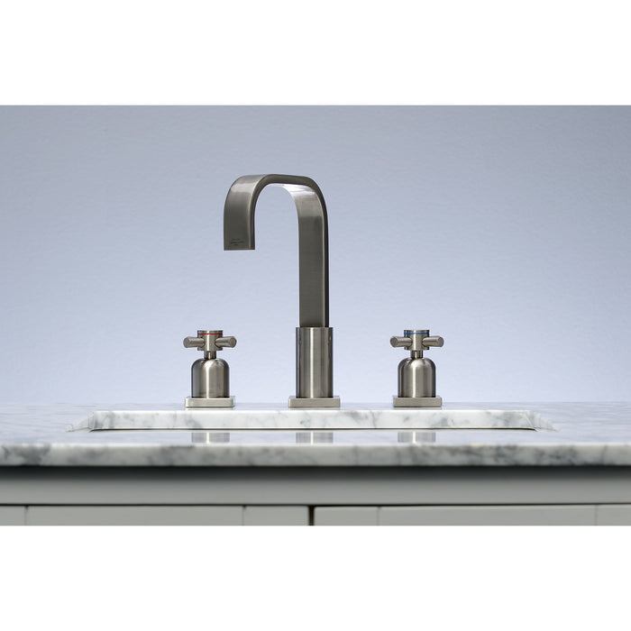 Kingston Sona FSC8968DX - Concord Two-Handle 3-Hole Deck Mount Widespread Bathroom Faucet with Pop-Up Drain, Brushed Nickel