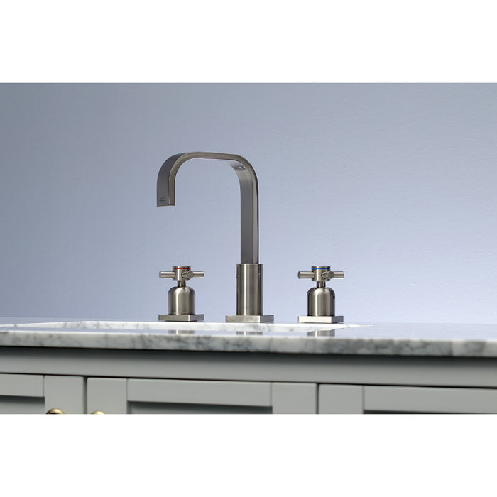 Kingston Sona FSC8968DX - Concord Two-Handle 3-Hole Deck Mount Widespread Bathroom Faucet with Pop-Up Drain, Brushed Nickel