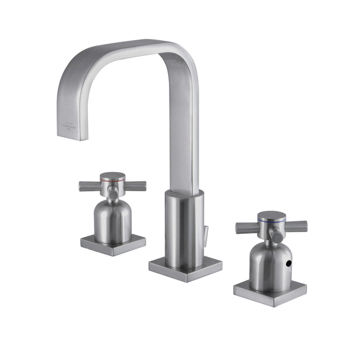 Kingston Sona FSC8968DX - Concord Two-Handle 3-Hole Deck Mount Widespread Bathroom Faucet with Pop-Up Drain, Brushed Nickel