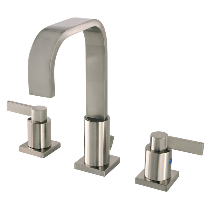 NuvoFusion FSC8968NDL Two-Handle 3-Hole Deck Mount Widespread Bathroom Faucet with Pop-Up Drain, Brushed Nickel