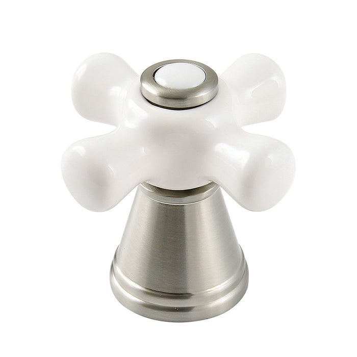 Kingston FSCDH1978APX Porcelain Cross Handle, Diverter for Tub and Shower Faucet, Brushed Nickel