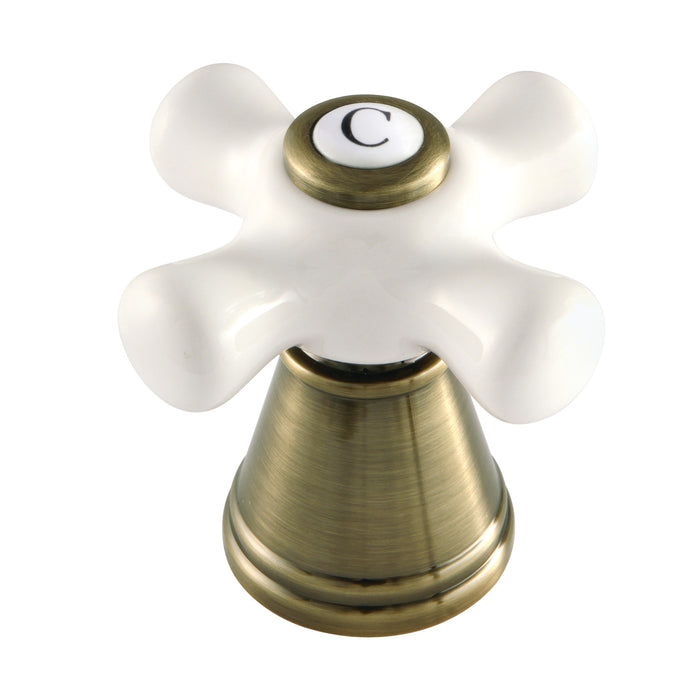 Kingston FSCH19733APXC Porcelain Cross Handle (Cold Side), Antique Brass
