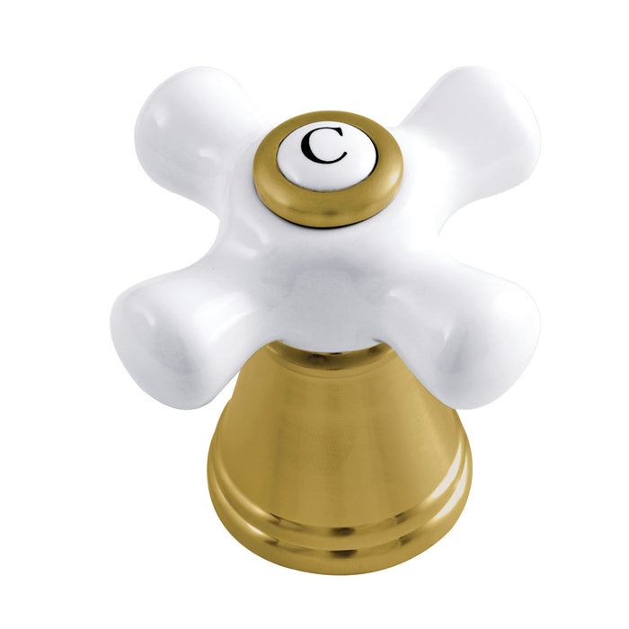 Kingston FSCH1973APXC Porcelain Cross Handle (Cold Side), Brushed Brass