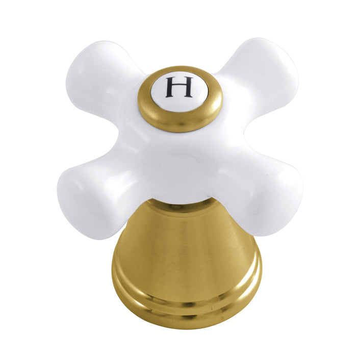 Kingston FSCH1973APXH Porcelain Cross Handle (Hot Side), Brushed Brass