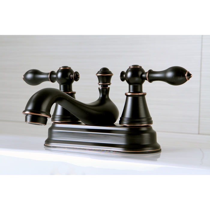 Kingston Heirloom FSY3606AL - English Classic Double-Handle 3-Hole Deck Mount 4-Inch Centerset Bathroom Faucet with Pop-Up Drain, Naples Bronze