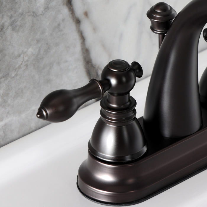 Kingston Tulare FSY5615ACL - American Classic Double-Handle 3-Hole Deck Mount 4-Inch Centerset Bathroom Faucet with Pop-Up Drain, Oil Rubbed Bronze