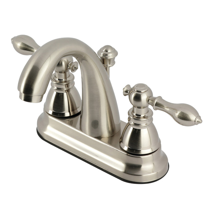American Classic FSY5618ACL Two-Handle 3-Hole Deck Mount 4" Centerset Bathroom Faucet with Plastic Pop-Up, Brushed Nickel