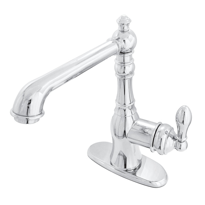 Kingston Tulare FSY7201ACL - American Classic Single-Handle 1-or-3 Hole Deck Mount 4-Inch Centerset Bathroom Faucet with Push-Up Pop-Up, Polished Chrome