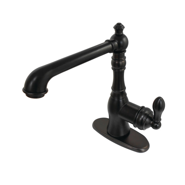 Kingston Tulare FSY7205ACL - American Classic Single-Handle 1-or-3 Hole Deck Mount 4-Inch Centerset Bathroom Faucet with Push-Up Pop-Up, Oil Rubbed Bronze