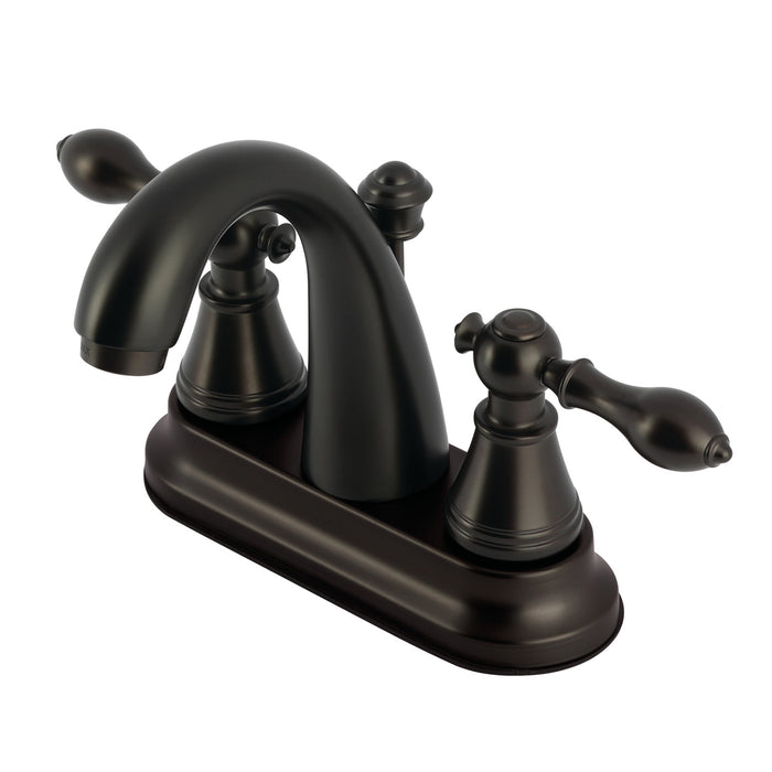 English Classic FSY7615AL Two-Handle 3-Hole Deck Mount 4" Centerset Bathroom Faucet with Plastic Pop-Up, Oil Rubbed Bronze