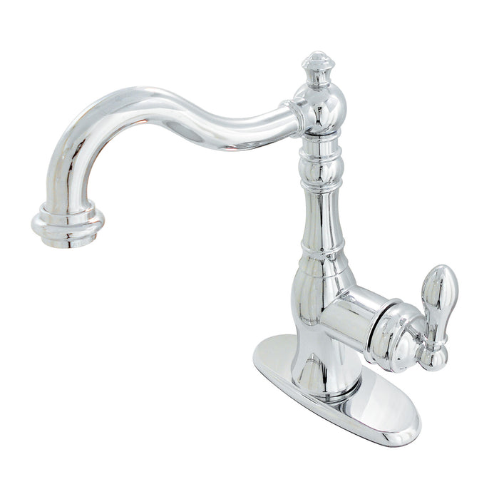 Kingston Heirloom FSY7701ACL - American Classic Single-Handle 1-or-3 Hole Deck Mount 4-Inch Centerset Bathroom Faucet with Push-Up Pop-Up, Polished Chrome