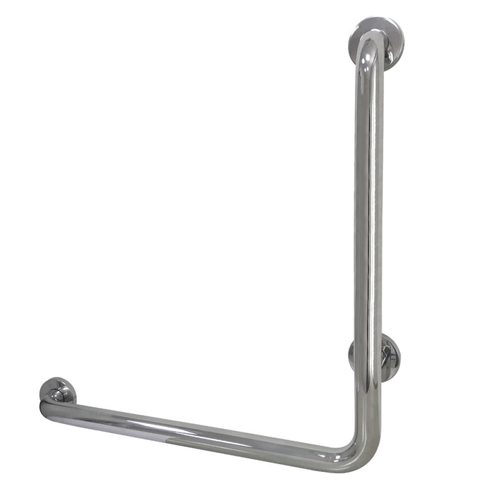 Kingston Tulare GBL1224CSL1 - Made To Match 24-Inch x 24-Inch L-Shaped Stainless Steel ADA Grab Bar - Left Hand, Polished Stainless Steel