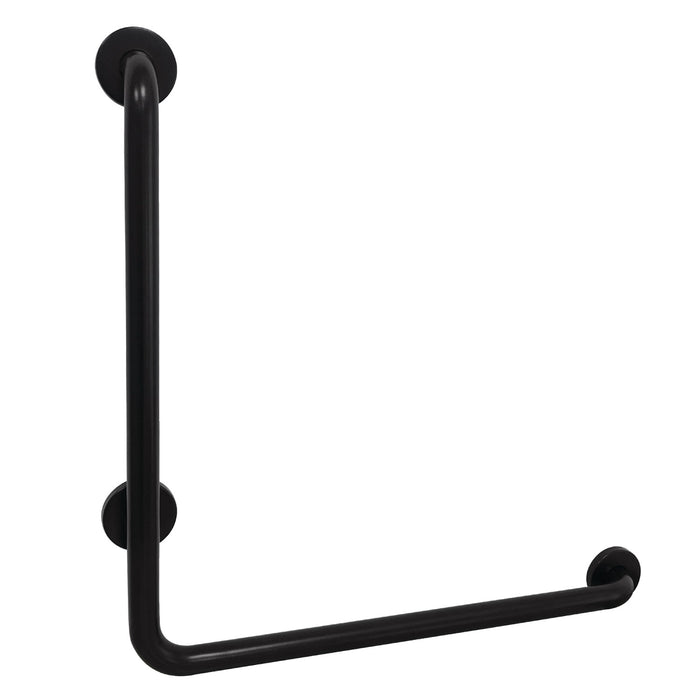 Kingston Tulare GBL1424CSR0 - Made To Match 24-Inch x 24-Inch L-Shaped Stainless Steel ADA Grab Bar - Right Hand, Matte Black