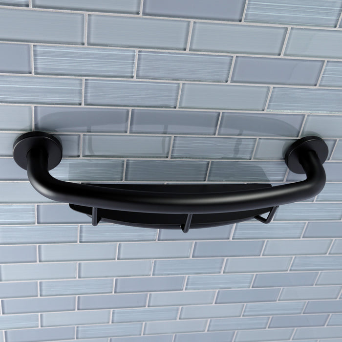 Kingston Sona GBS1854CS0 - Meridian 18-Inch x 1-1/4-Inch O.D. Stainless Steel Grab Bar with Shelf, Matte Black