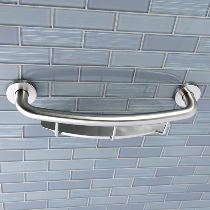 Kingston Sona GBS1854CS8 - Meridian 18-Inch x 1-1/4-Inch O.D. Stainless Steel Grab Bar with Shelf, Brushed Nickel