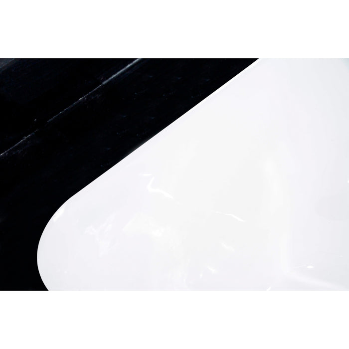 Towne GCKUS33229 33-Inch Cast Iron Single Bowl Undermount Kitchen Sink (4-Hole), White