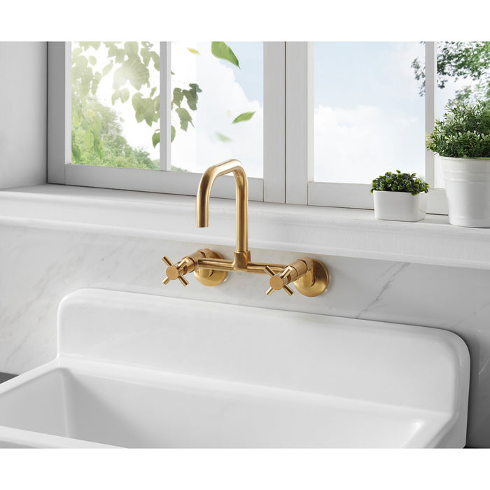 Kingston Heirloom GCKWS331916 - Petra Galley 33-Inch Cast Iron Single Bowl Wall Mount Kitchen Sink, White