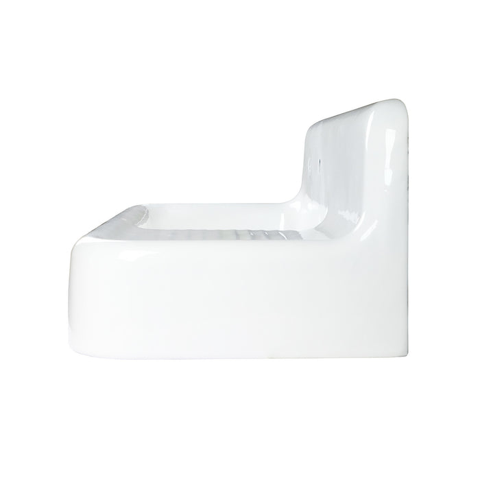 Petra Galley GCKWS422117 42-Inch Cast Iron Single Bowl Wall Mount Kitchen Sink with Drainboard, White