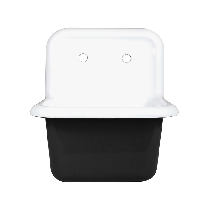 Kingston Heirloom GCLWS221811 - Petra Galley 22-Inch Cast Iron Single Bowl Wall Mount Utility Sink, White