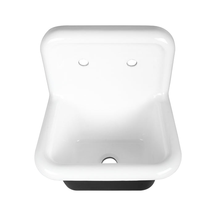 Kingston Heirloom GCLWS221811 - Petra Galley 22-Inch Cast Iron Single Bowl Wall Mount Utility Sink, White