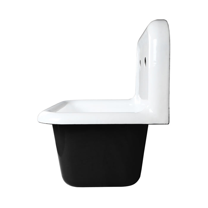 Kingston Heirloom GCLWS221811 - Petra Galley 22-Inch Cast Iron Single Bowl Wall Mount Utility Sink, White