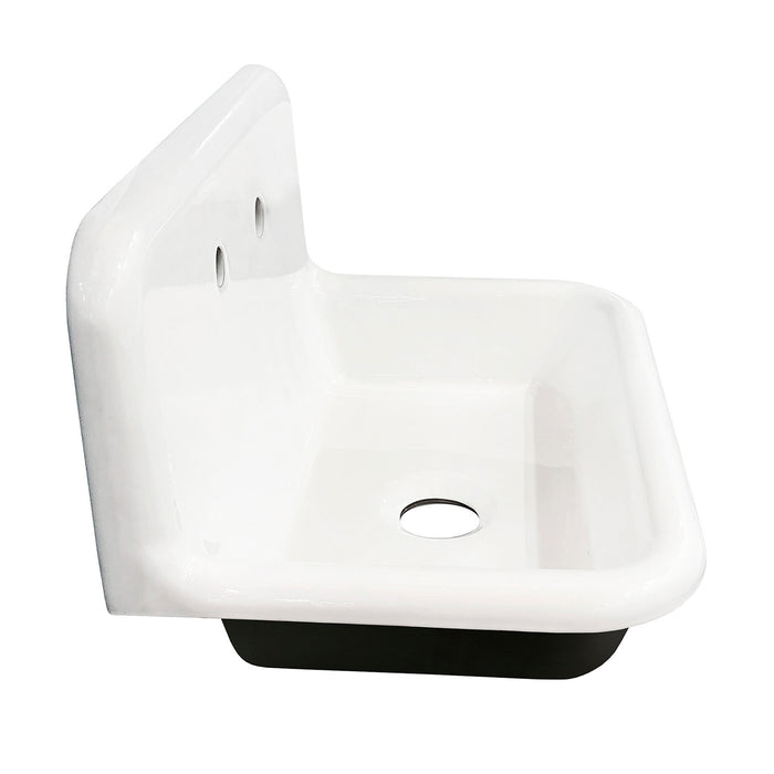 Kingston Heirloom GCLWS302019 - Towne 30-Inch Cast Iron Single Bowl Wall Mount Utility Sink (2-Hole), White
