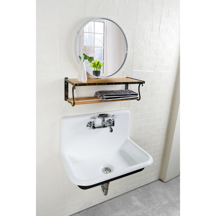 Kingston Heirloom GCLWS302019 - Towne 30-Inch Cast Iron Single Bowl Wall Mount Utility Sink (2-Hole), White