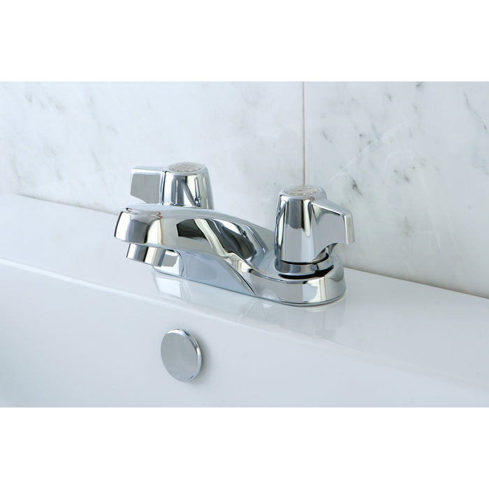 Kingston Tulare GKB160LP - Americana Double-Handle 3-Hole Deck Mount 4-Inch Centerset Bathroom Faucet, Polished Chrome