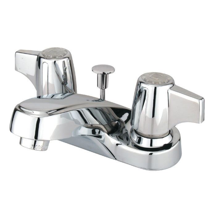 Kingston Tulare GKB160 - Americana Double-Handle 3-Hole Deck Mount 4-Inch Centerset Bathroom Faucet with ABS Pop-Up Drain, Polished Chrome