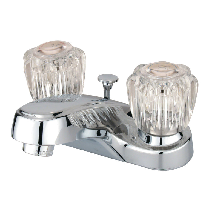 Kingston Tulare GKB161B - Americana Double-Handle 3-Hole Deck Mount 4-Inch Centerset Bathroom Faucet with Brass Pop-Up, Polished Chrome