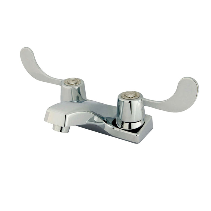 Kingston Americana GKB191G Double-Handle 3-Hole Deck Mount 4-Inch Centerset Bathroom Faucet with Grid Strainer, Polished Chrome