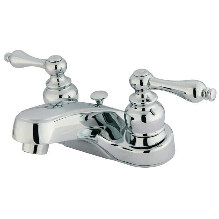 Kingston Tulare GKB251AL - Magellan Double-Handle 3-Hole Deck Mount 4-Inch Centerset Bathroom Faucet with Brass Pop-Up, Polished Chrome