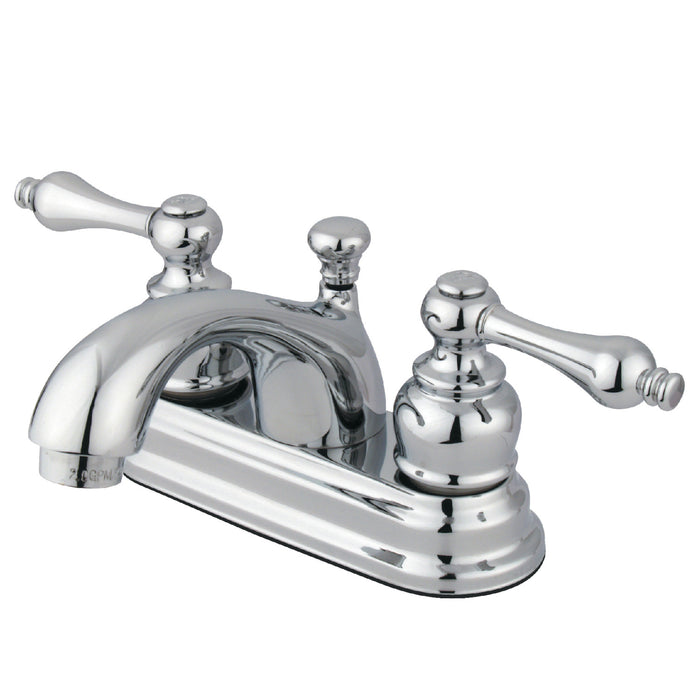 Kingston Tulare GKB2601AL - Vintage Double-Handle 3-Hole Deck Mount 4-Inch Centerset Bathroom Faucet with Pop-Up Drain, Polished Chrome